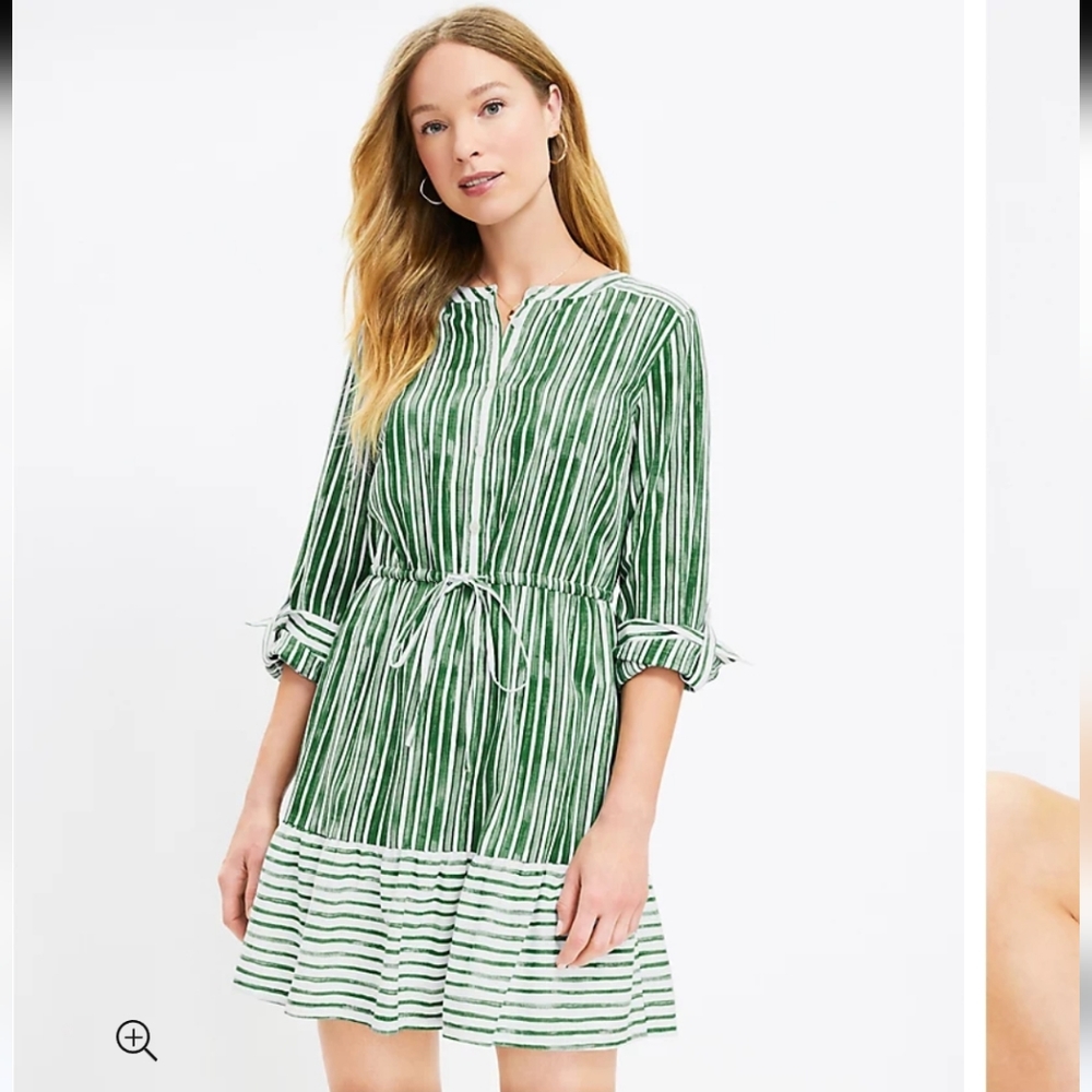 Loft Striped Henley Dress Size XXLT